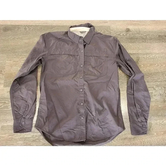 Eddie Bauer Grey Breathable‎ Button Up Shirt size xs #7 - Picture 1 of 5